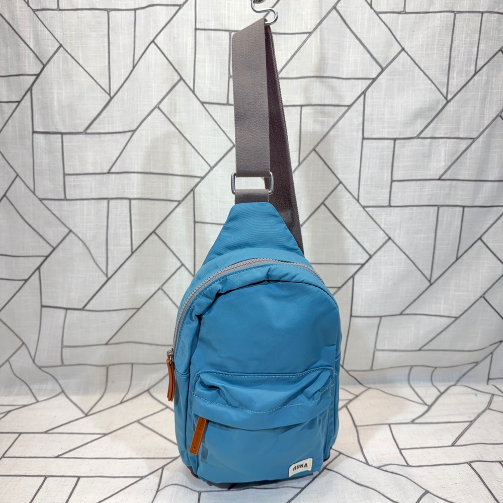 ROKA London Willesden B Sling Bag One Size Teal Blue Sustainable Crossbody - Picture 1 of 8